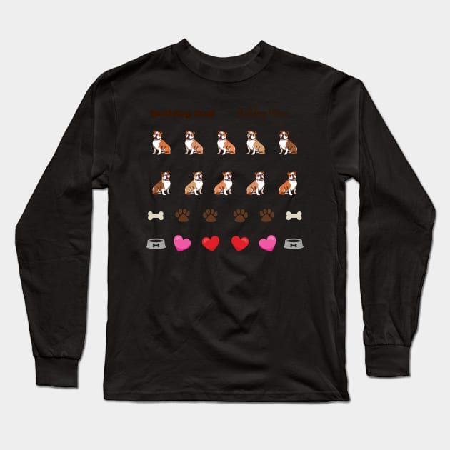 English Bulldogs Sticker Set Long Sleeve T-Shirt by CeeGunn